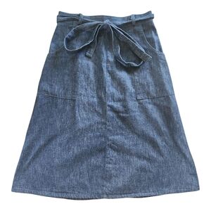 Patterns Size 16 Denim A-Line Skirt 100% Cotton Tie Waist Pockets